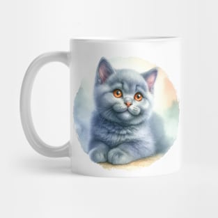 Chartreux Watercolor Kitten - Cute Kitties Mug